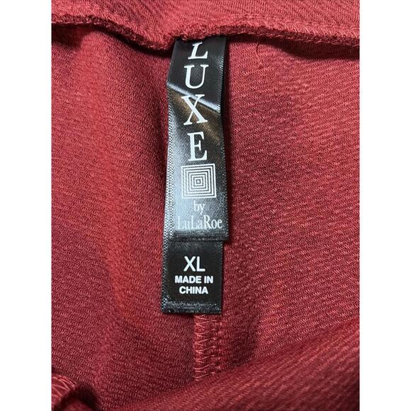 New LUXE21 By LuLaRoe Christmas Cranberry Colored Red Leggings Size XL (16-18) - Picture 6 of 7